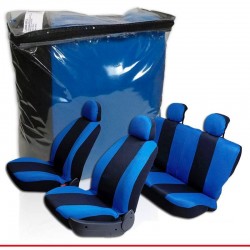 Capa Banco Baixo Universal Azul/Preto Kit 6 pç